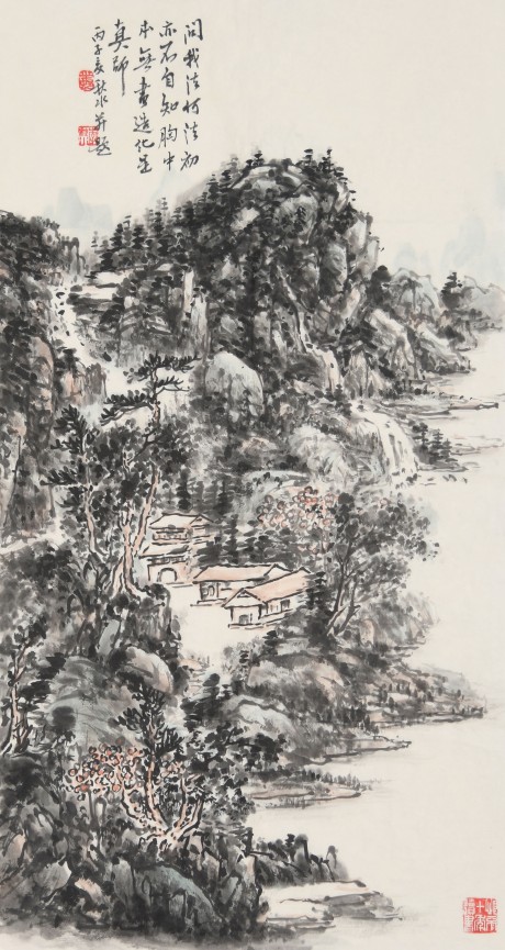 李秋水 山水單片 68*36cm