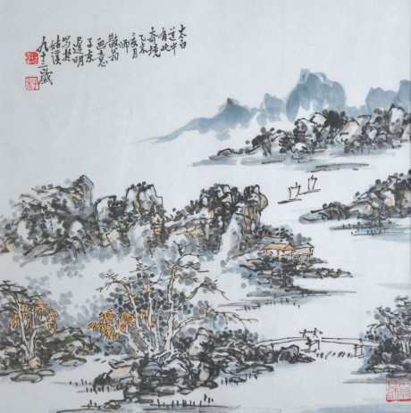 遲明 山水單片 45*45cm