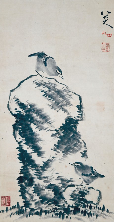 八大山人 鳥立軸 55*29cm