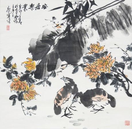 康寧  花鳥鏡片  68*68cm