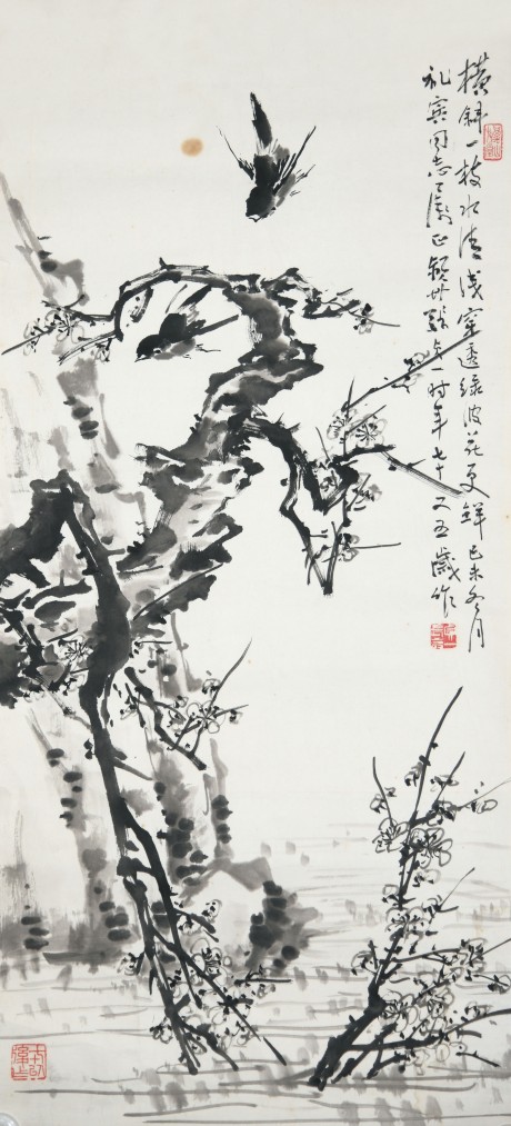 張貞一 花鳥單片 95*44cm