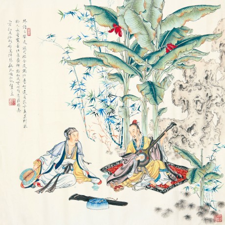 任重  人物鏡片	66*66cm