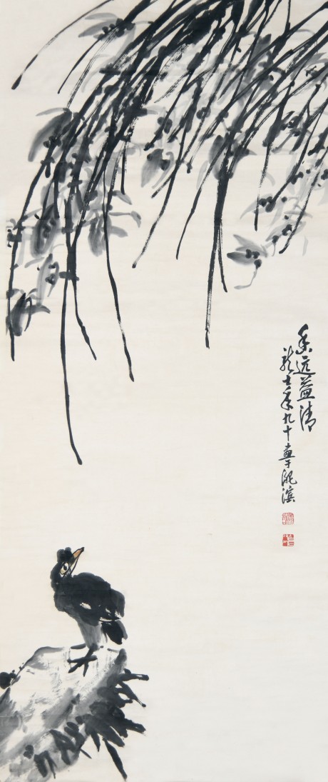 蕭龍士  蘭草鏡片	133×56CM